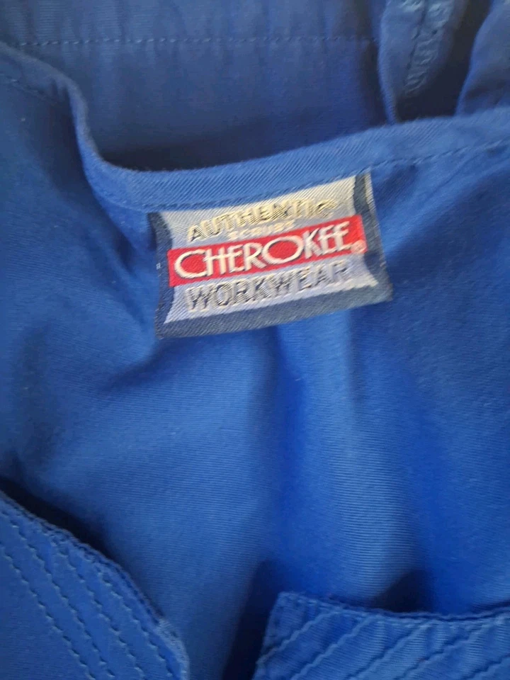 Cherokee Unisex 2X  Scrub Top Blue Buy 2 For Discount, Uniform Medical - Image 2 of 4