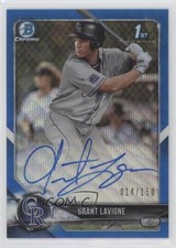 2018 Bowman Draft Chrome Pick Blue Wave Refractor 14/150 Grant Lavigne Auto 2d9