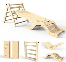 Pikler Triangolo Set 7in1 Giocattolo Arrampicata Bambino Interno Pieghevole Legno Montessori