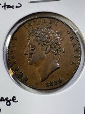 1826 Great Britain Half Penny Damaged