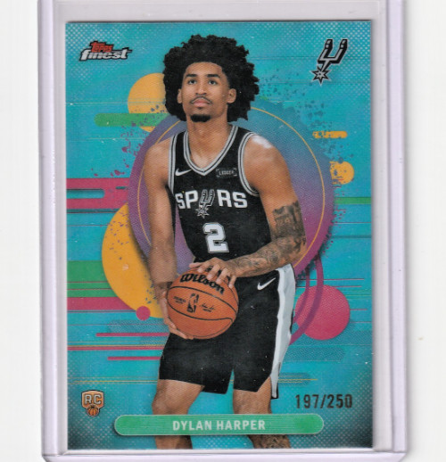 2025-26 Topps Finest /250 Dylan Harper SKY BLUE REFRACTOR #102 (RC)