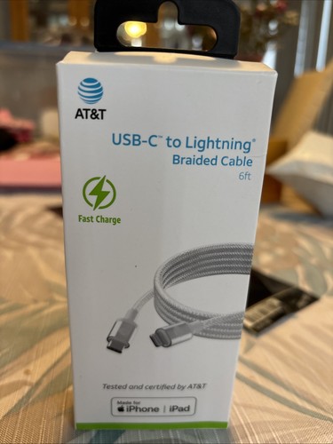 usb c cable Lighting iPad Braided AT&T - Picture 1 of 4