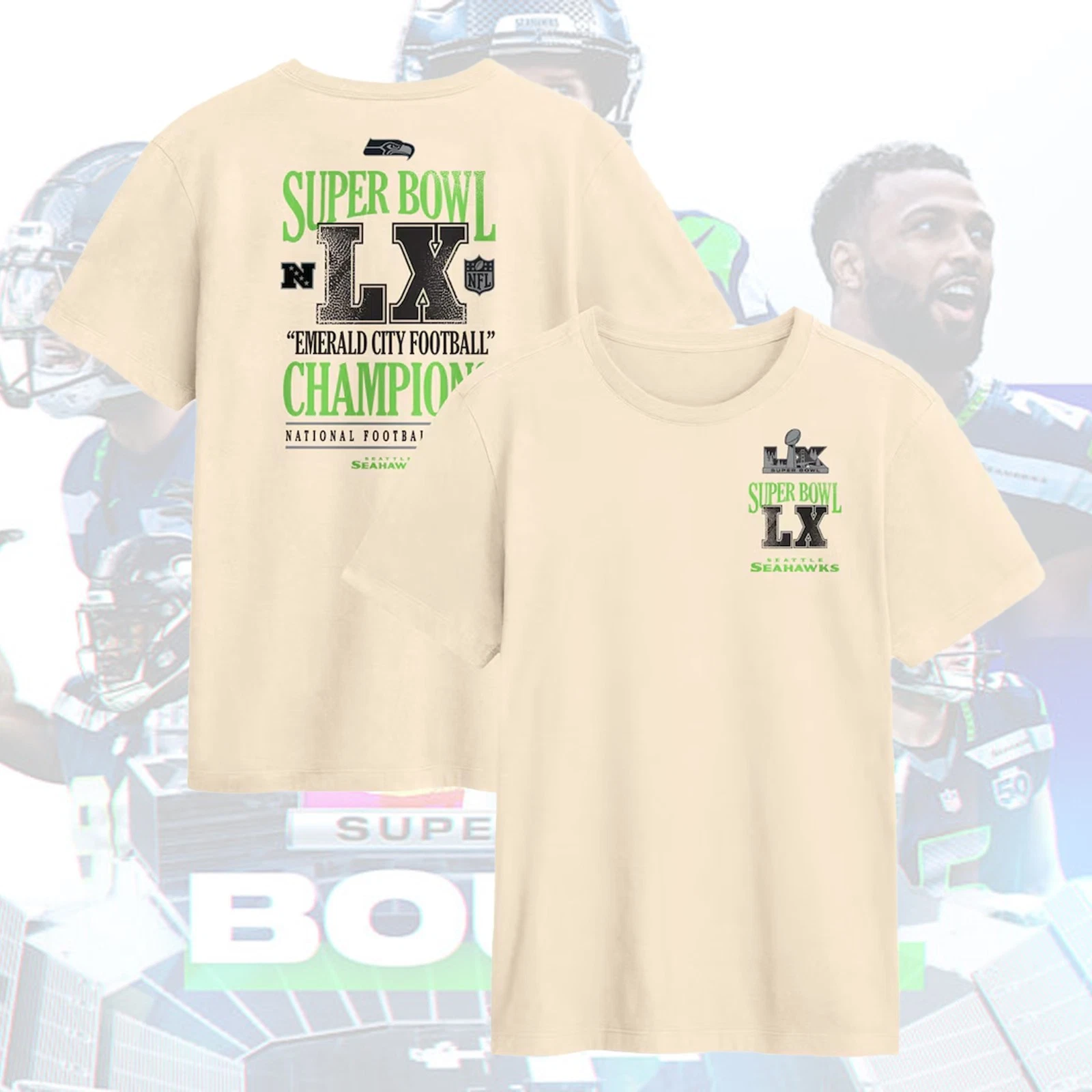 Seattle Seahawk Super B.owl LX Champions 2 Sides Multi Designs