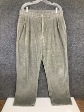 LL Bean Mens Green Corduroy Pants Size 36 x 30