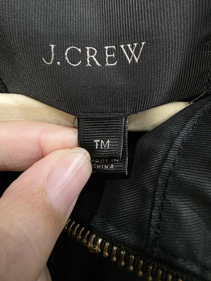 J Crew Jacket Mens Tall Medium Black Waxed Cotton Field Utility Pockets 06365 - Image 3 of 4