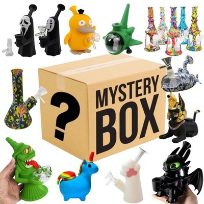 Random Blind Box Hookah Silicone & Glass Smoking Water Pipe Bong with Bowl