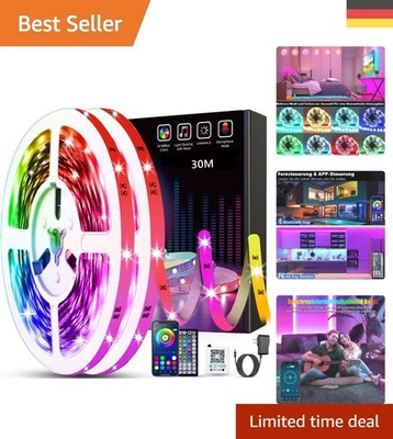 30m Dimmbares LED Band mit Fernbedienung -  für Partys & Home Styling