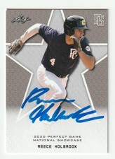 Reece Holbrook Signed 2020 Leaf Perfect Game National Showcase Card Auto COA