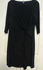 Chaps (Kohl’s) Women's Black Dress Size XL Long Sleeve Round Neck Stretch
