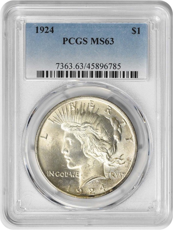 1924 Peace Silver Dollar MS63 PCGS
