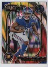 2024 Panini Select Club Level Red & Yellow Shock Prizm Devin Singletary #250 o8g