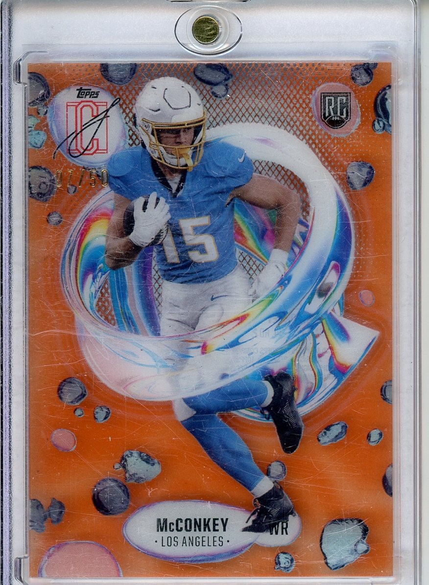 2024 Topps Signature Class Ladd McConkey Rookie Fluidity Orange #07/50 B857