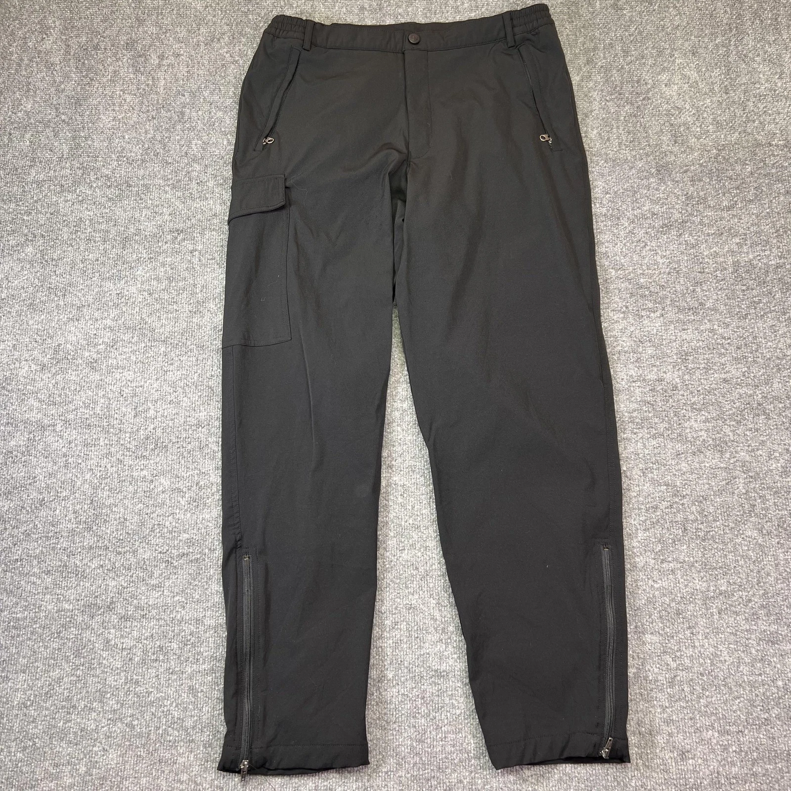 Patagonia Pants Mens 34x30 Black Nylon Mesh Lined Zip Hem Hiking Outdoor