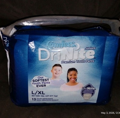 Comfees DriNite Juniors Youth Youth Absorbent Underwear Large / X-Large 60 to