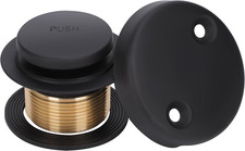 Tip-Toe Tub Drain Trim Kit with Two Hole Overflow Faceplate Universal Drain Stop