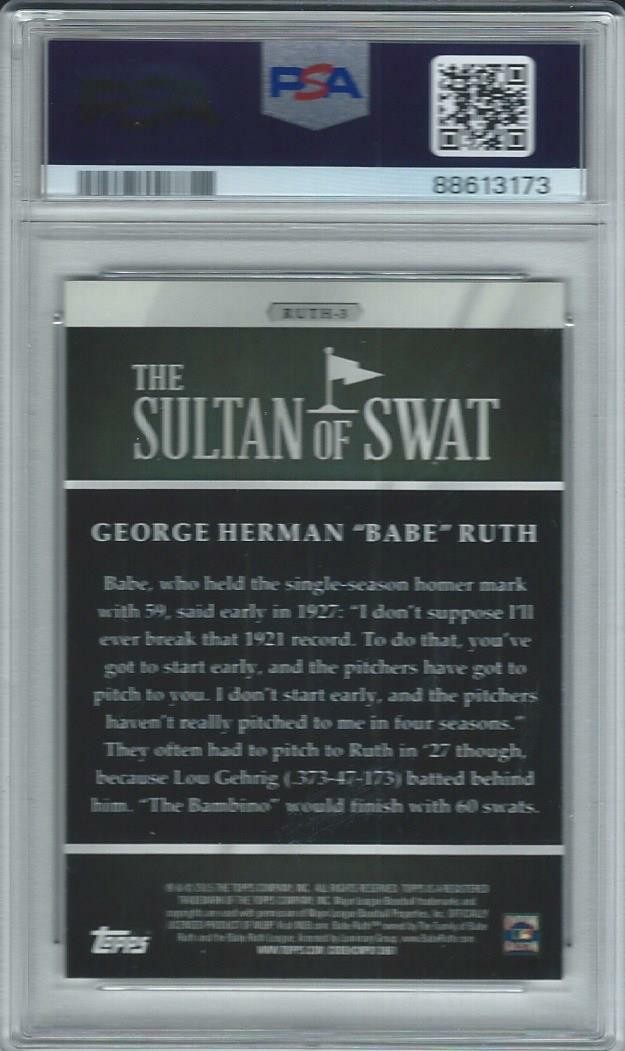 2015 Topps #3 Babe Ruth   The Sultan of Swat   PSA 9 Mint view 2
