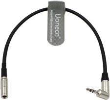 Uonecn Timecode Cable DIN 1.0/2.3 to 3.5mm TRS 90 Degree Time Code Cord for Cano