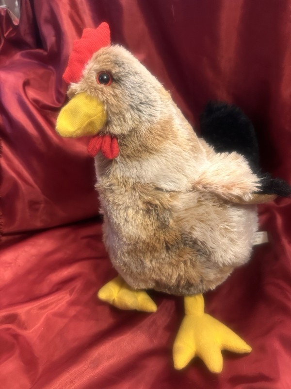 Hugfun International Chicken Plush Stuffed Animal Brown Yellow Black Red Toy