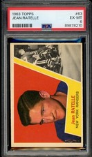 1963-64 TOPPS NHL HOCKEY #63 Jean Ratelle HOF PSA 6 EX-MT New York Rangers Card