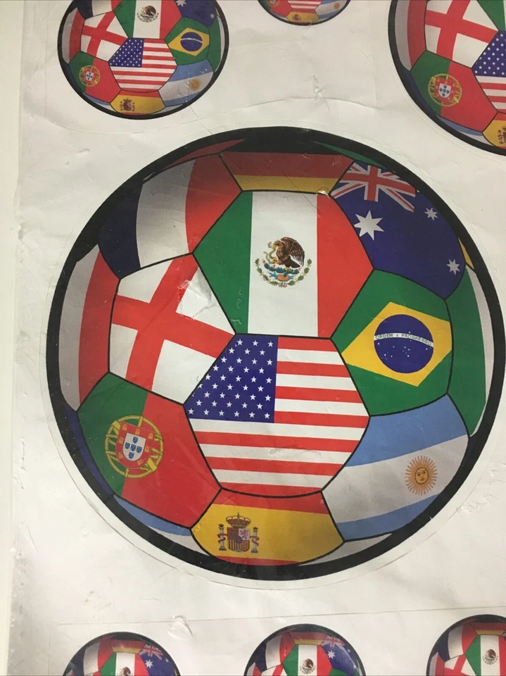 Beistle 12x17"Peel 'N Place Sticker Soccer Int'l World Cup 18/Pack 3 Sheets - Image 4 of 4