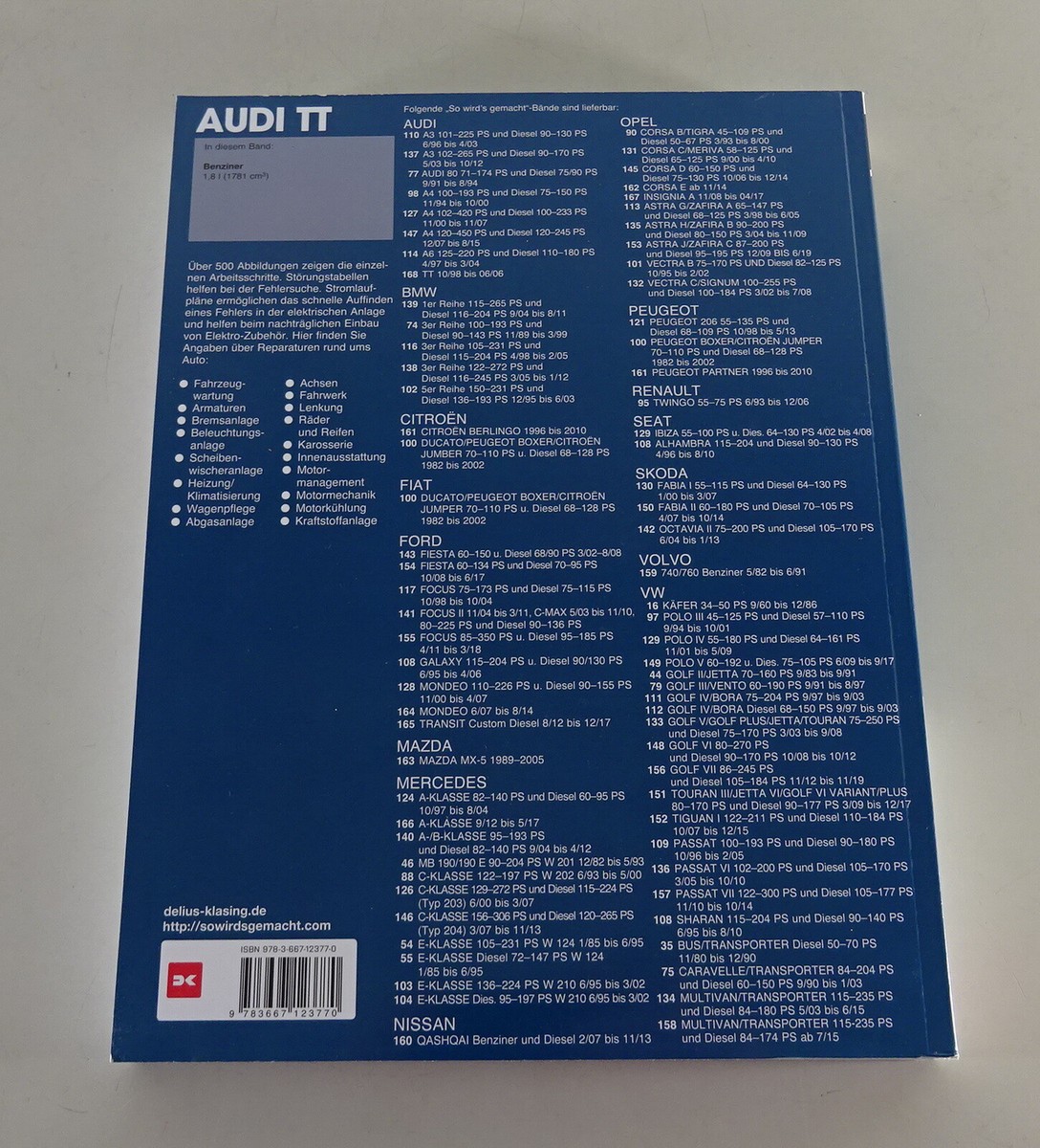 Repair Manual How it's done Audi TT Type 8N from 10/1998 to