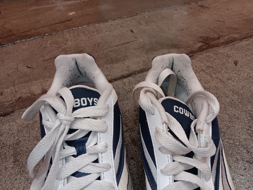 VINTAGE REEBOK NFL WHITE BLUE SIZE 7.5 MEN'S DALLAS COWBOYS FOOTBALL SHOES - Picture 8 of 12