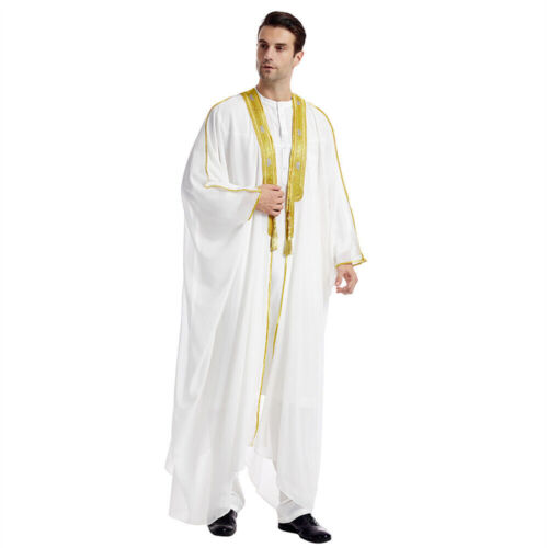 Men Thobe Jubbah Islamic Jubba Dishdash Muslim Abaya Kaftan Daffah Saudi Kimono - Picture 50 of 165