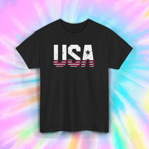 USA Patriotic T-Shirt S-5XL American Flag Graphic Tee Independence Day Gift