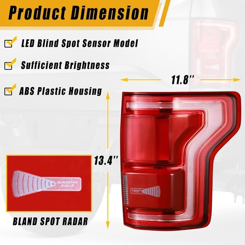 LED Tail Light Brake Right Passenger For Ford F150 F-150 2015-2017 W/Blind Spot - Bild 3 von 8