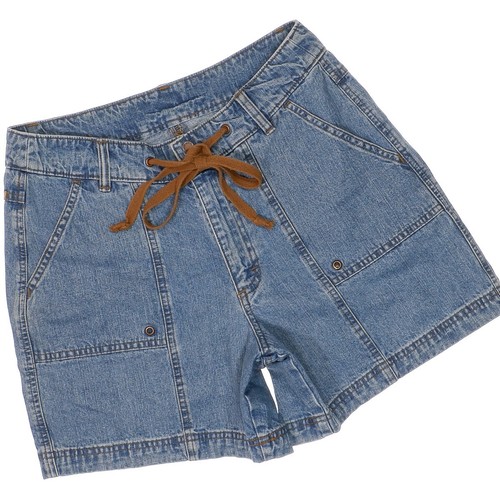 Riders Shorts Womens 12 High Rise Cotton Denim Drawstring Blue Measures W30 - Picture 6 of 11