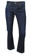 SAINT LAURENT Blue Dark Wash Denim 5-Pocket Mid-Rise Straight Leg Jeans 29