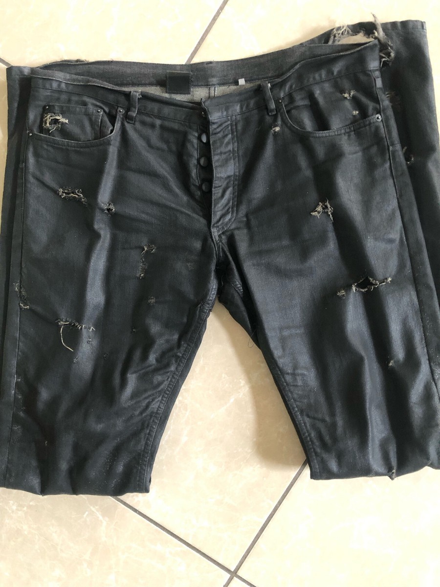 DIOR HOMME S/S 2004 HEDI SLIMANE STRIP DESTROYED JEANS SIZE