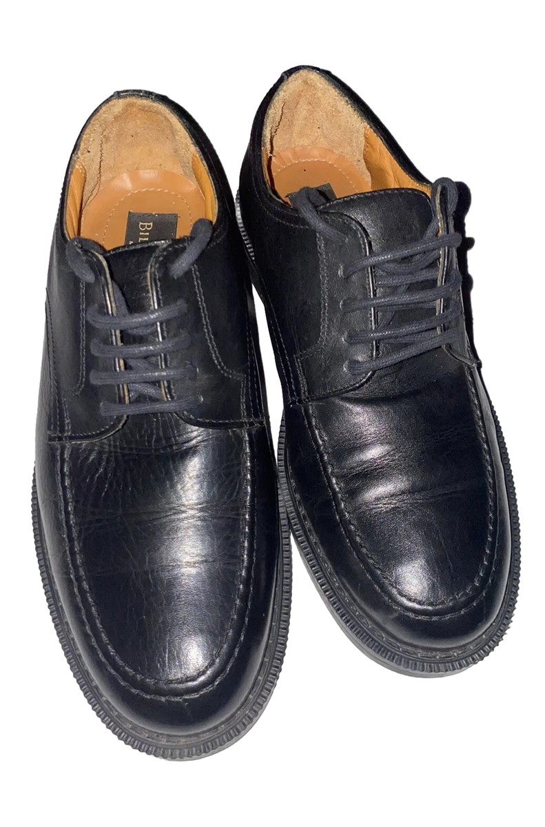 Bill Blass Black Leather Oxfords Bill Blass Mens Black Leather Oxford Dress Shoes Size 8 1/2  main image 2