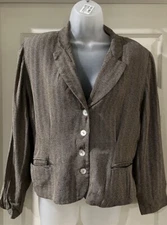 Worthington Works Petite Stretch Separates Black Lined Jacket Blazer 10 P Women