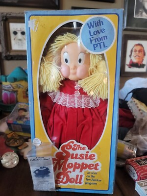 VTG 1985 The Susie Moppet Talking Doll, Jim & Tammy Bakker Original Box-Untested