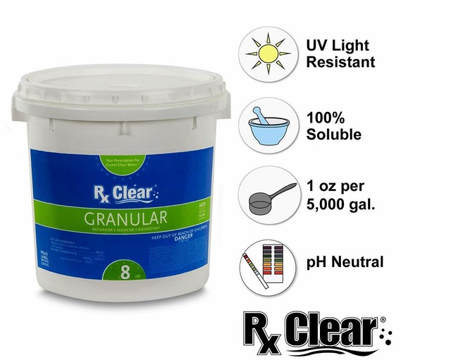Rx Clear 99 Sodium Dichlor Stabilized Granular Chlorine For Use As