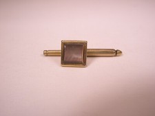 SINGLE 1 5/16" Gray Square Mother of Pearl Vintage Formal Tux Shirt Stud c140
