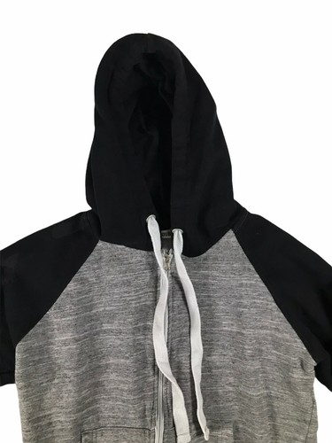 Doublju Kid's Zip Up Hoodie Jacket with Pockets - Unisex Size M - Gray/Black - Picture 4 of 11