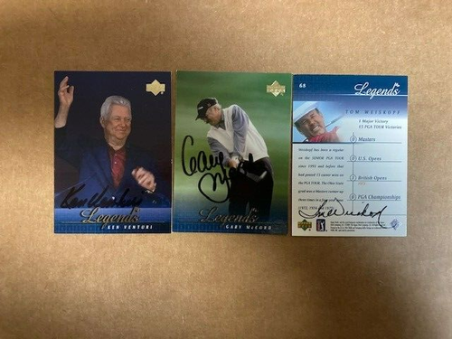 2001 Upper Deck Golf Legends lote firmado (3) Tom Weiskopf, Ken Venturi, Gary McCord - Imagen 2 de 2