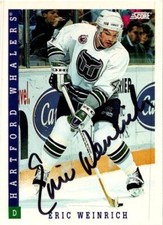 1993 -Eric Weinrich- Score Autograph/Signed/Auto Hockey Card #227 Whalers