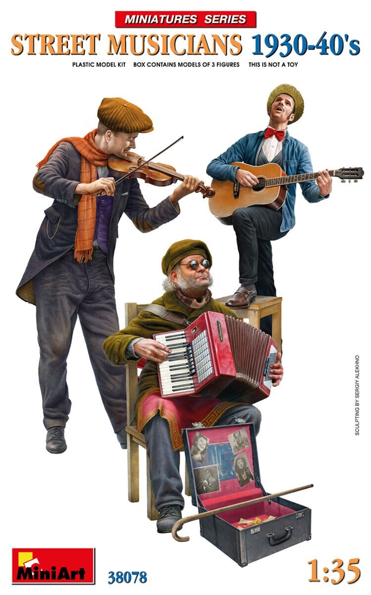 MINIART 1:35 SOLDATINI DA COLORARE STREET MUSICIANS 1930/40'S ART 38078