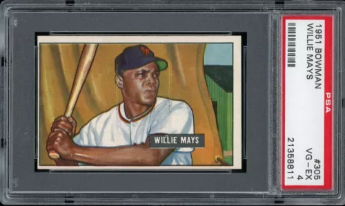 1951 Bowman Baseball #305 Willie Mays PSA 4