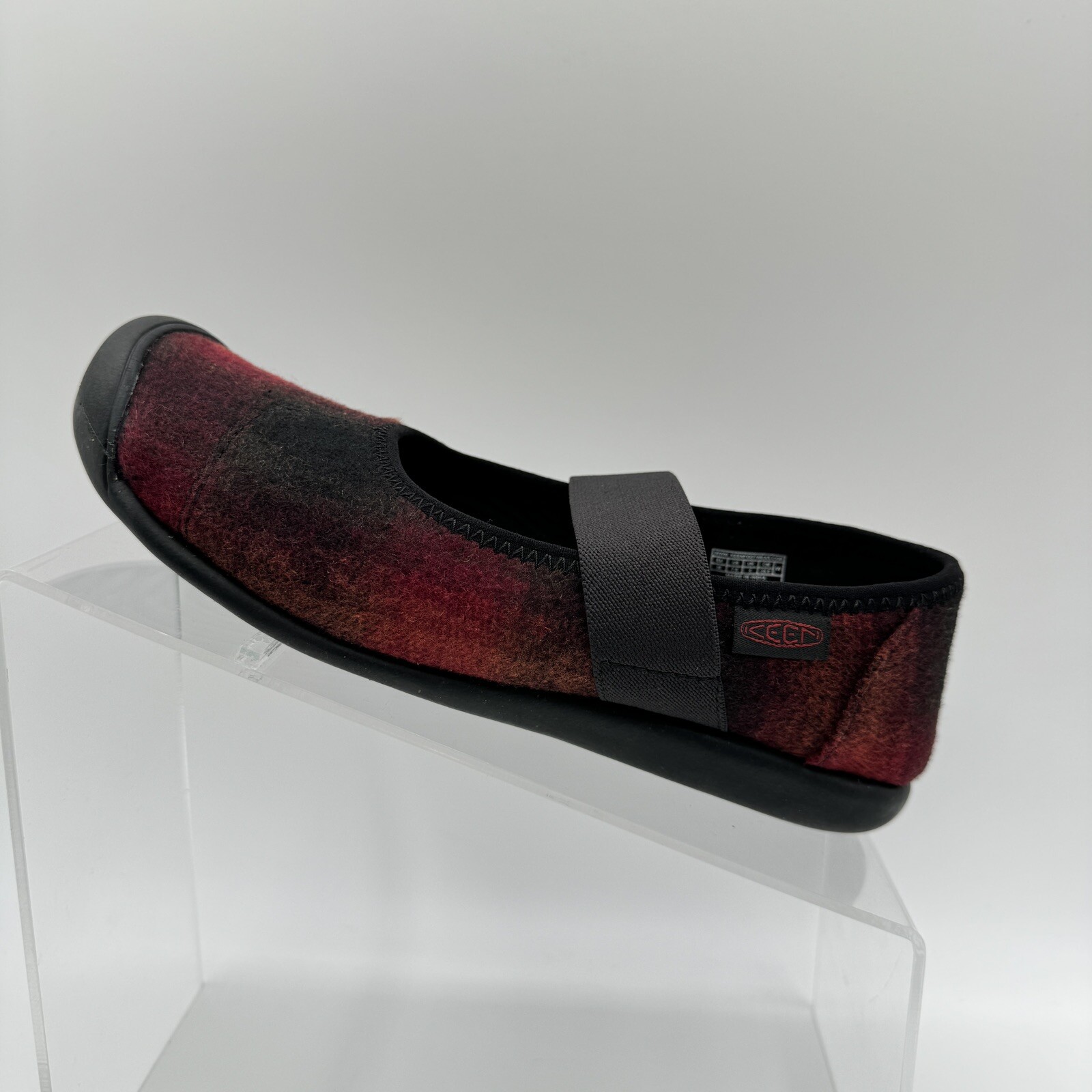 Plaid KEEN donna Siena Mary Jane piatto Mary Jane bufalo taglia 7 5 nero rosso T1