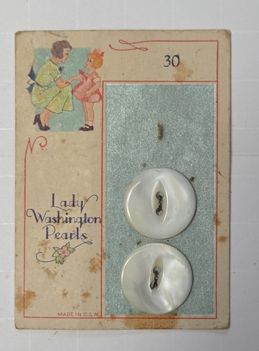 Vintage New on Card ABC Pearl Buttons, Blue Bonnet, Lady Washington Ocean La Vie - Picture 13 of 20