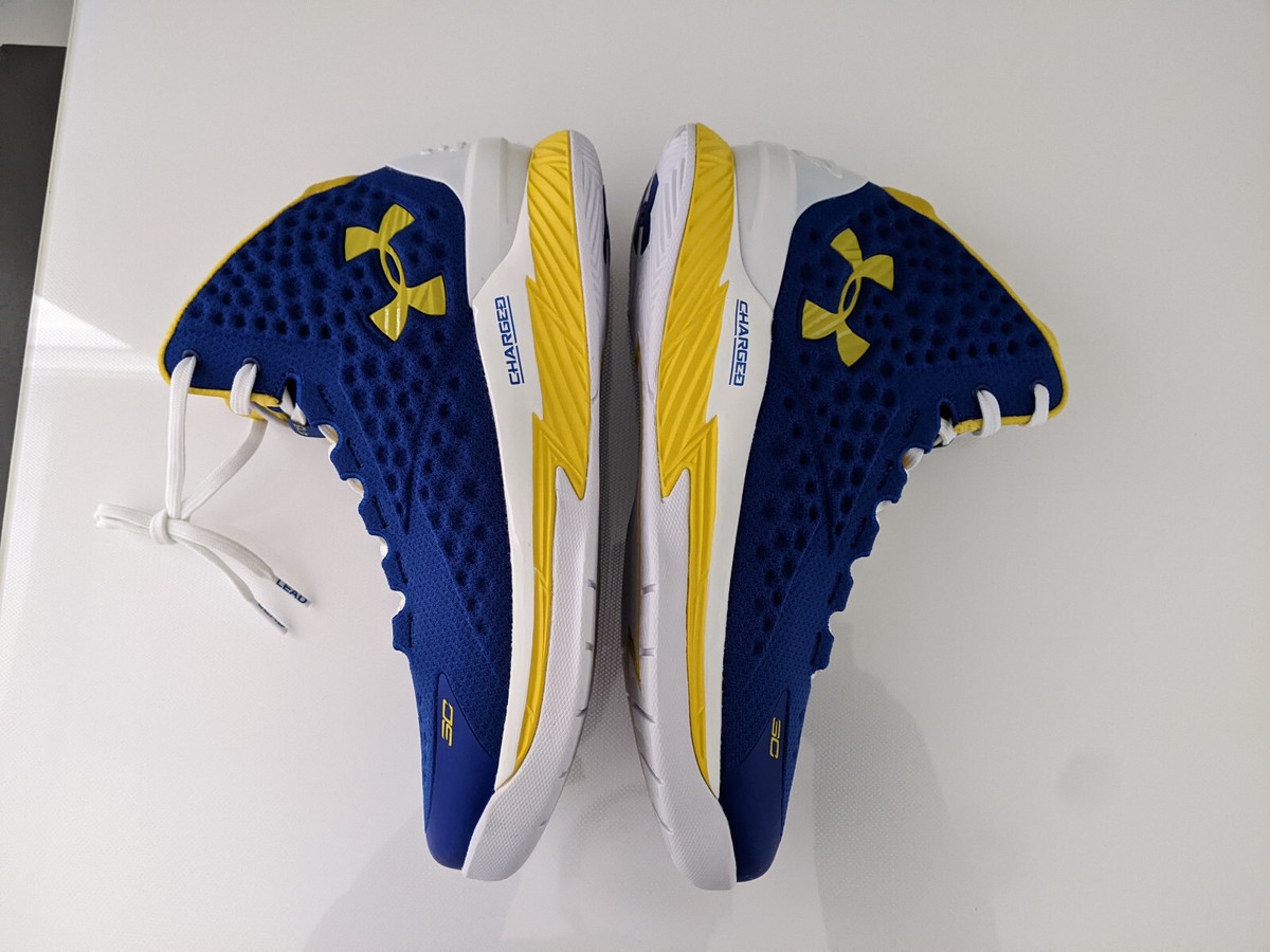 Under Armour Curry 1 Mid Blue Yellow Dub Nation Warriors Under Armour Curry 1 Mid Blue Yellow Dub Nation Warriors