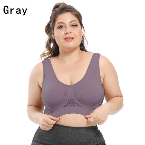 Plus Size Women Shockproof Sports Bras Breathable Wireless Push-up Fitness Vest - Picture 19 of 20