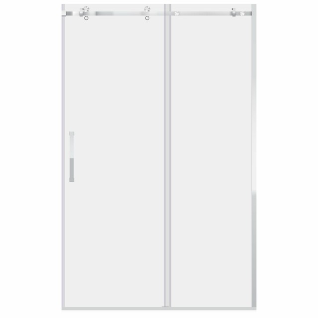 Sliding Shower Door with Stationary Panel 5660W 76H Ultra B Chrome eBay