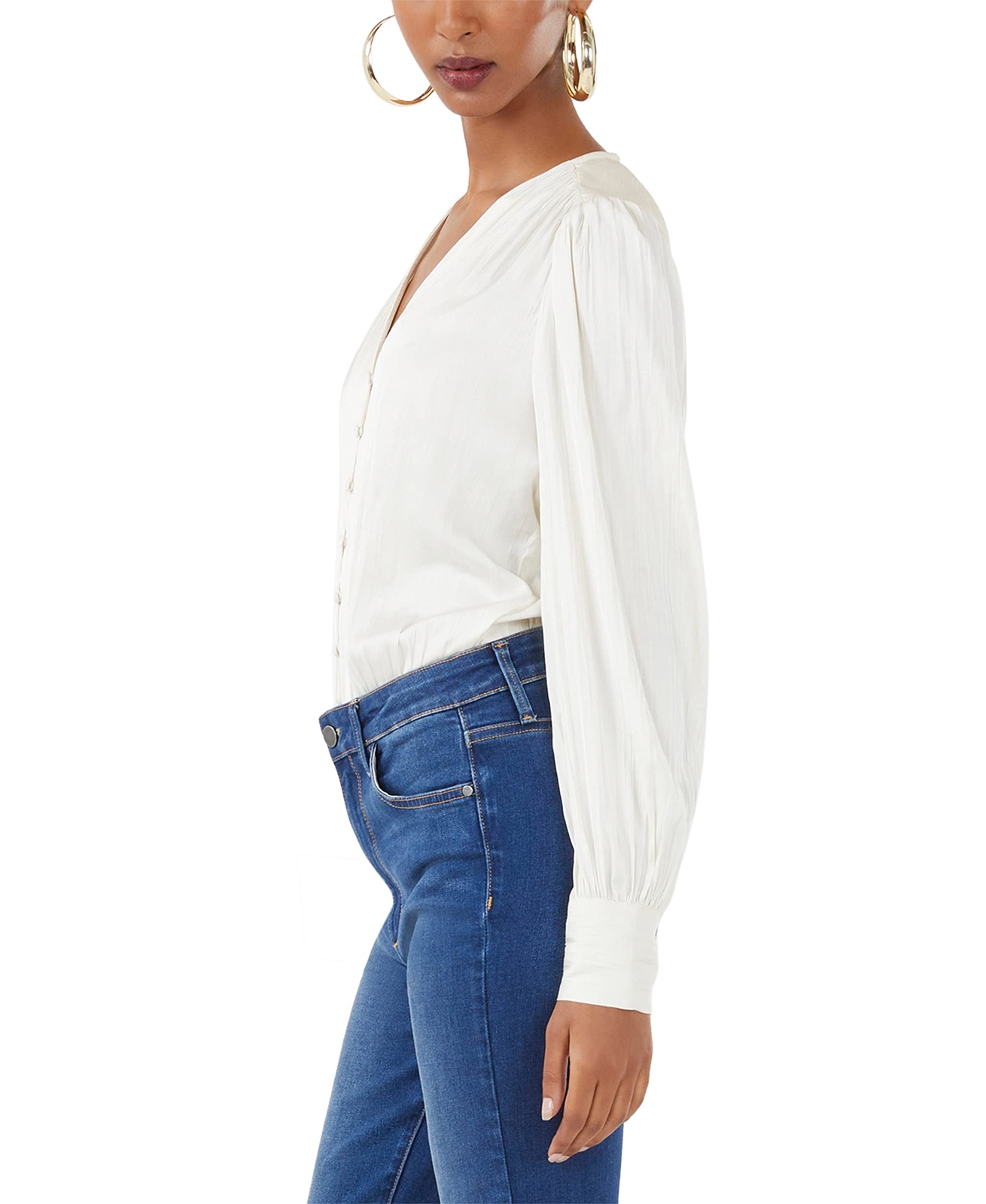 BCBGMAXAZRIA 298782 Women's Long Relaxed Sleeve Bodysuit Size Small image 2