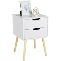 Nachttisch Nachtkommode Beistelltisch Nachtschrank Mit 2 Schubladen Wei? Holz