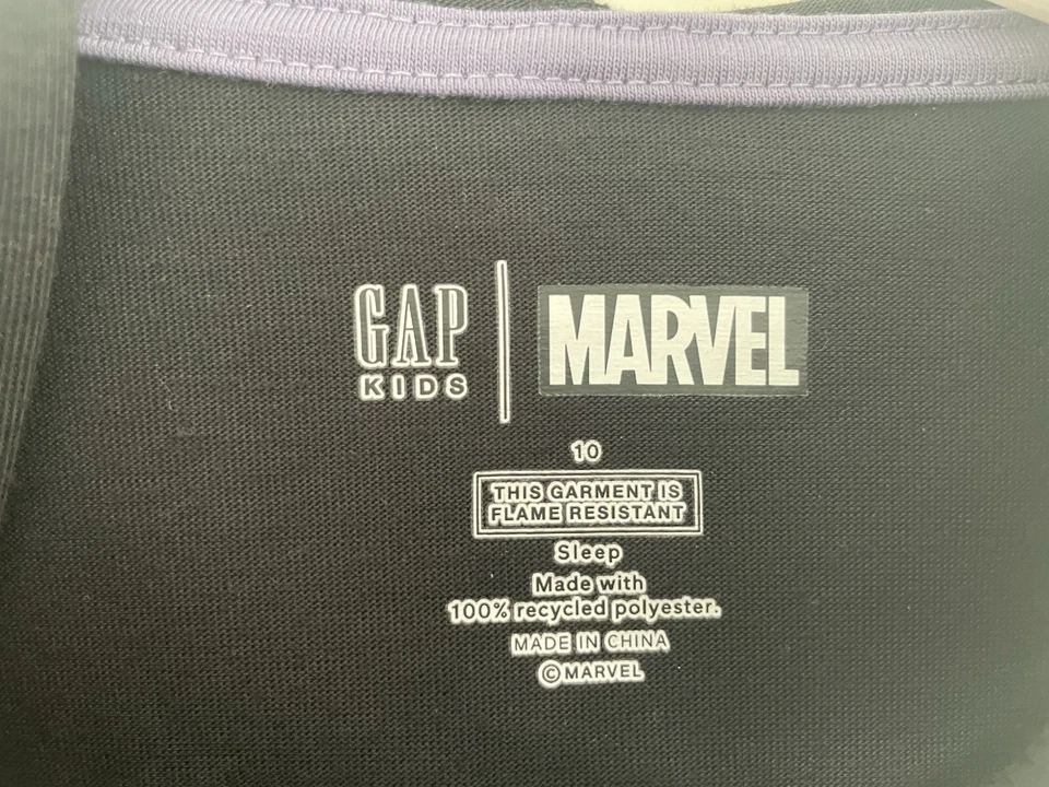 Gap Kids Marvel Boy Black Panther 100% Polyester Hooded PJ Top Moonless Night 10 - Image 2 of 4